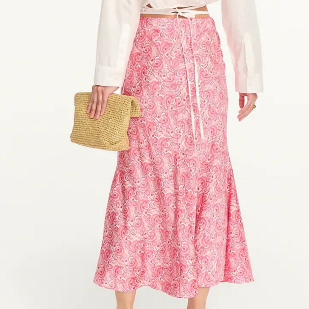 J.Crew Pink Swirl Slip Skirt Size Medium